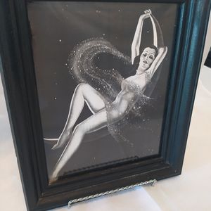 Art Deco Nude framed print crescent moon glitter